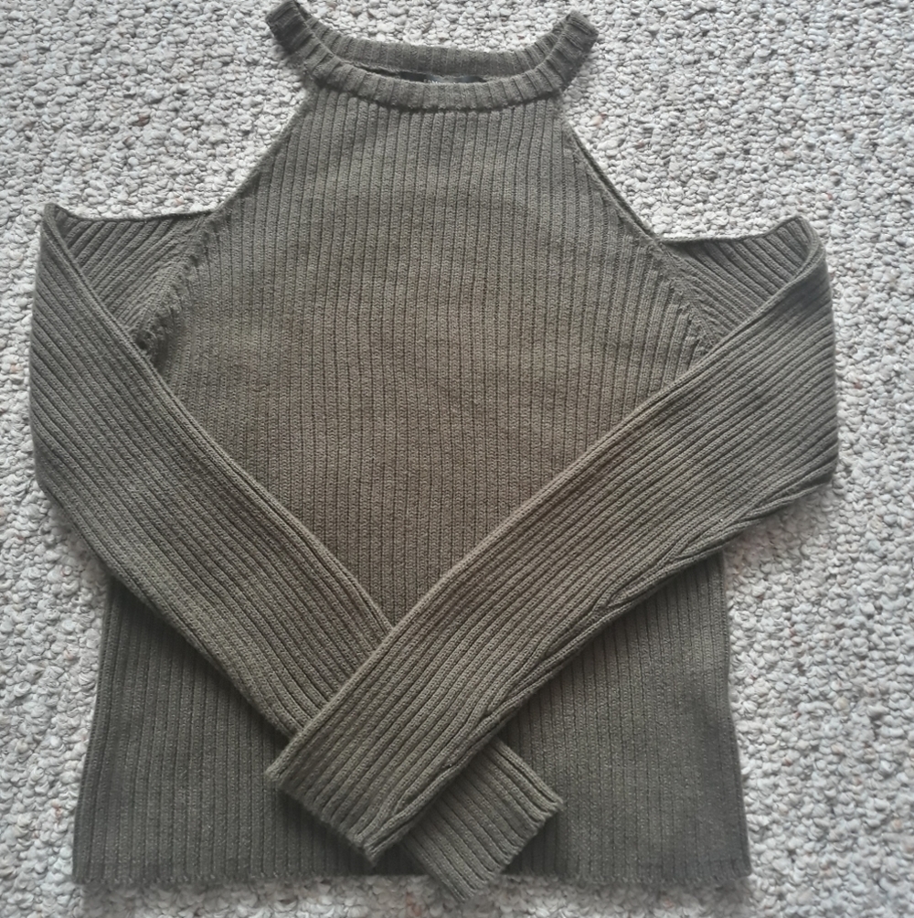 Cold shoulder sweater